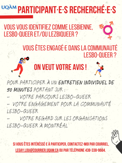 Participant·e·s recherché·es pour une étude sur le militantisme lezbiqueer