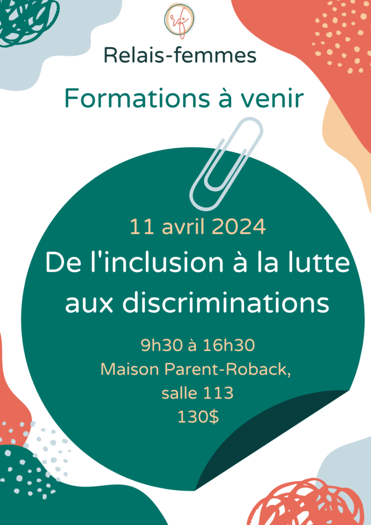 Formation offerte par Relais-femmes: De l’inclusion à la lutte aux discriminations