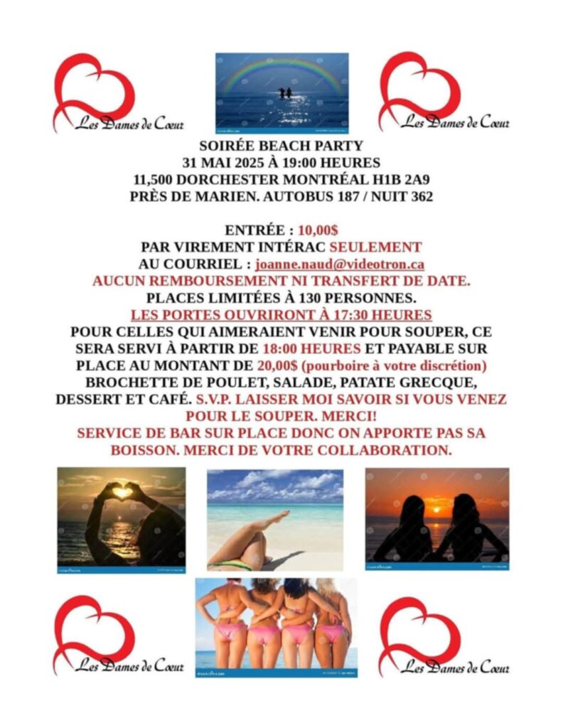 Soirée Beach Party: Les Dames de Coeur