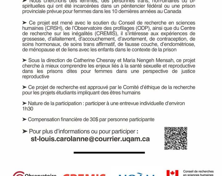 Recherche sur la prison prévue pour femmes