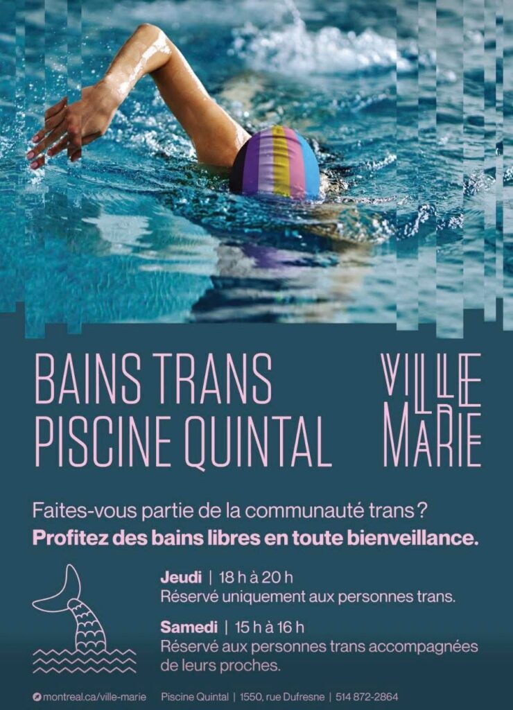 Bains trans à la piscine Quintal